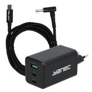 Yanec Compacte GaN lader 100W + 4.5 x 3.0 mm HP laadkabel