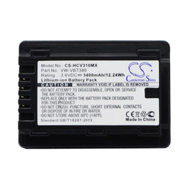 Camcorder Accu VW-VBT380 3.6V 3400mAh