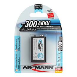 Ansmann NiMH Accu 9 volt E blok Typ 300 maxE 1er blister
